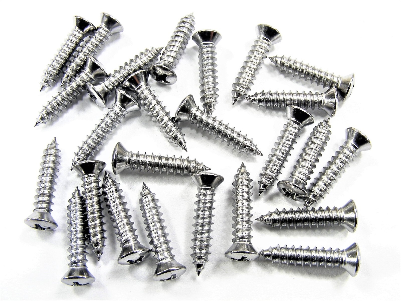 Ford Chrome Interior Trim Screws- #8 x 3/4″ Long- #6 Oval Head- 25 screws- #279