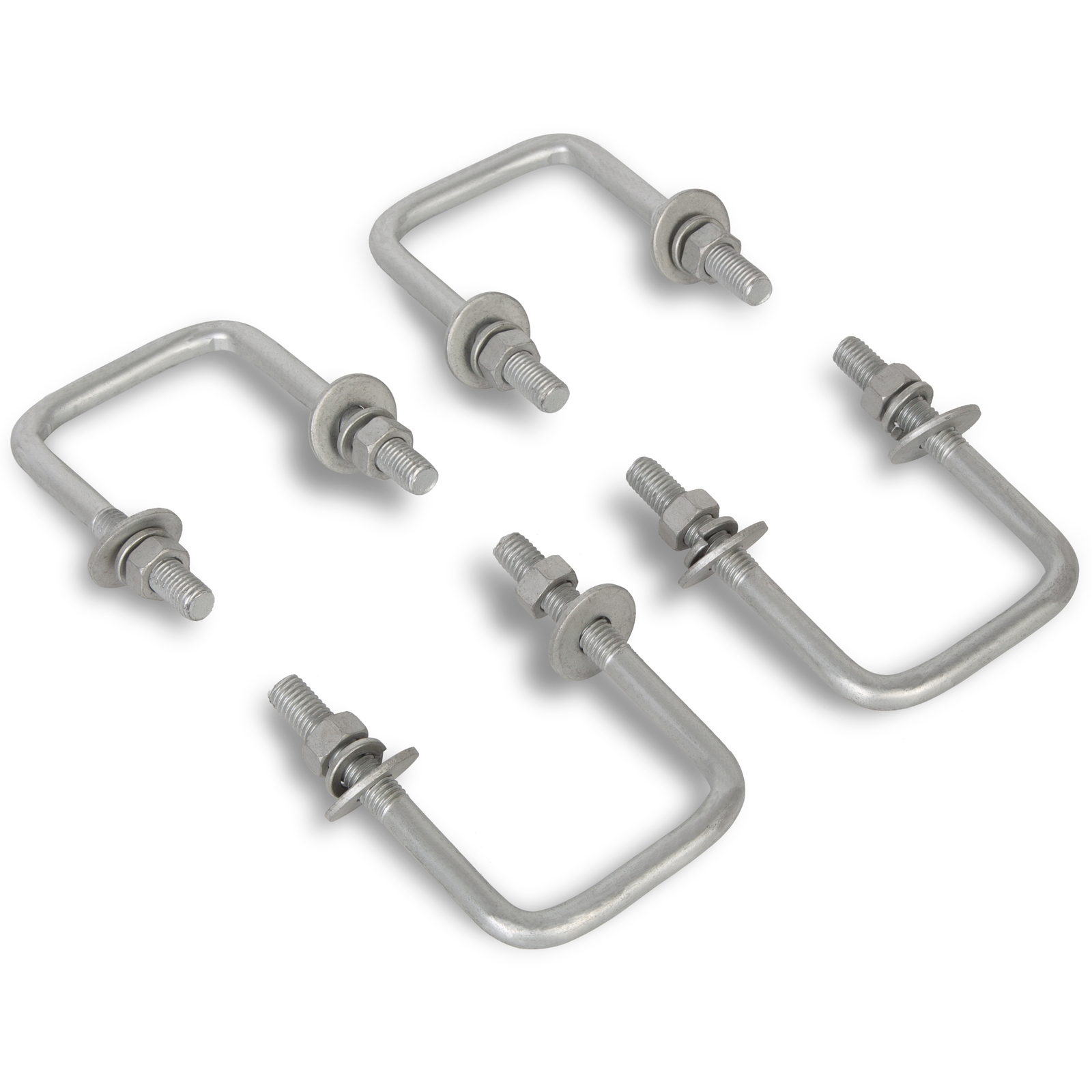 4 Trailer U-Bolts for Boat Trailer Square U Bolt Galvanized 1/2″x3 1/16″x4 5/16″