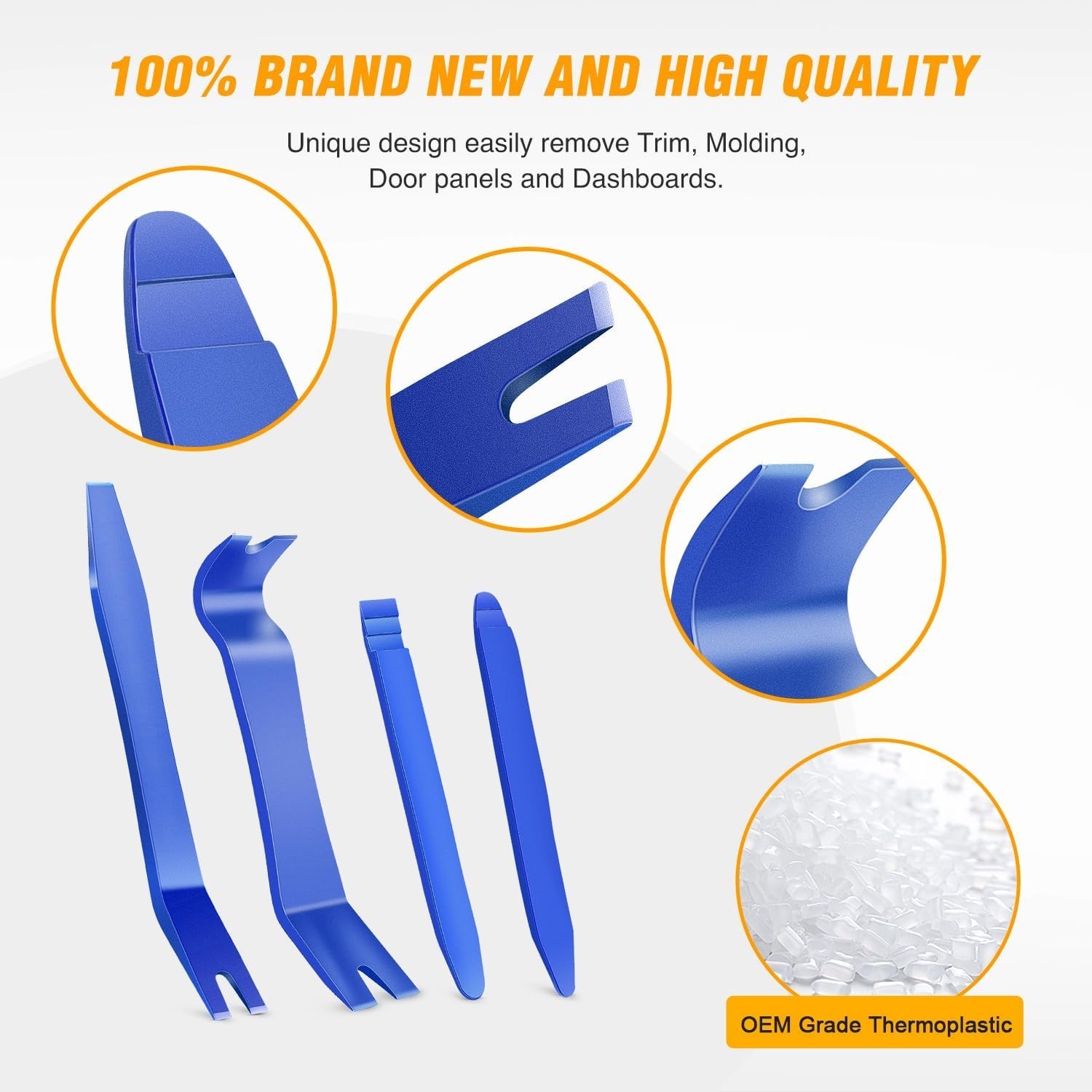 11PCS Ergonomic Trim Removal Tool Kit – Metal & Nylon Car Repair Set in Blue