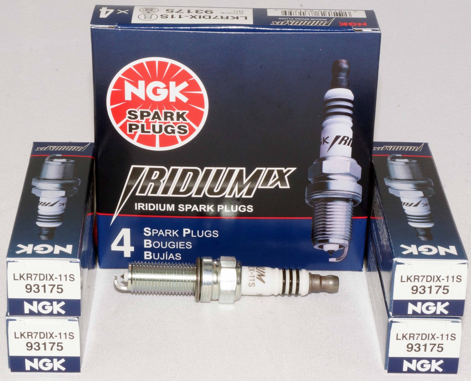Pack of 4 Genuine NGK 93175 Iridium IX Spark Plugs LKR7DIX11S
