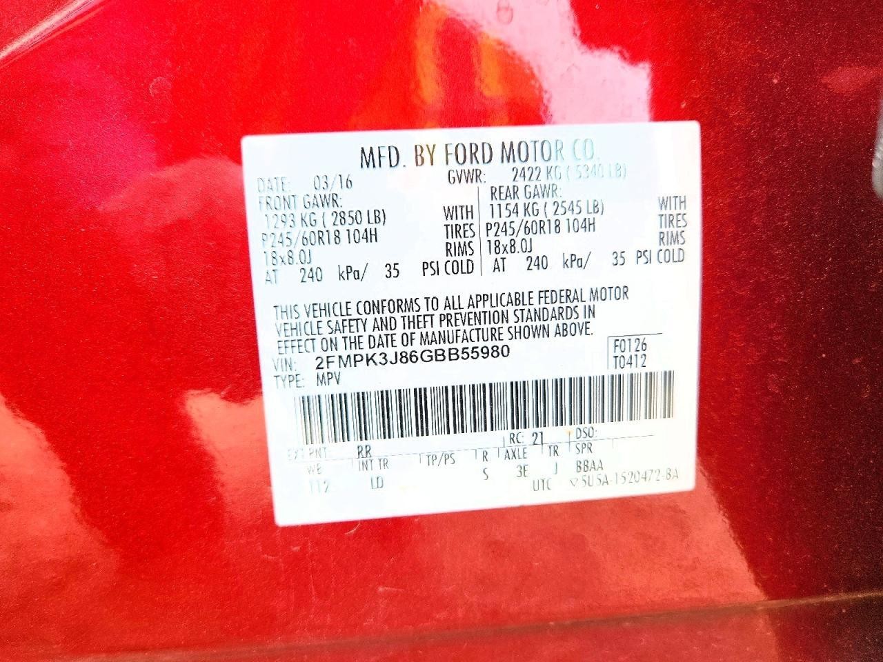 Used Engine Control Module (ECM) fits: 2016 Ford Edge Electronic Control Module