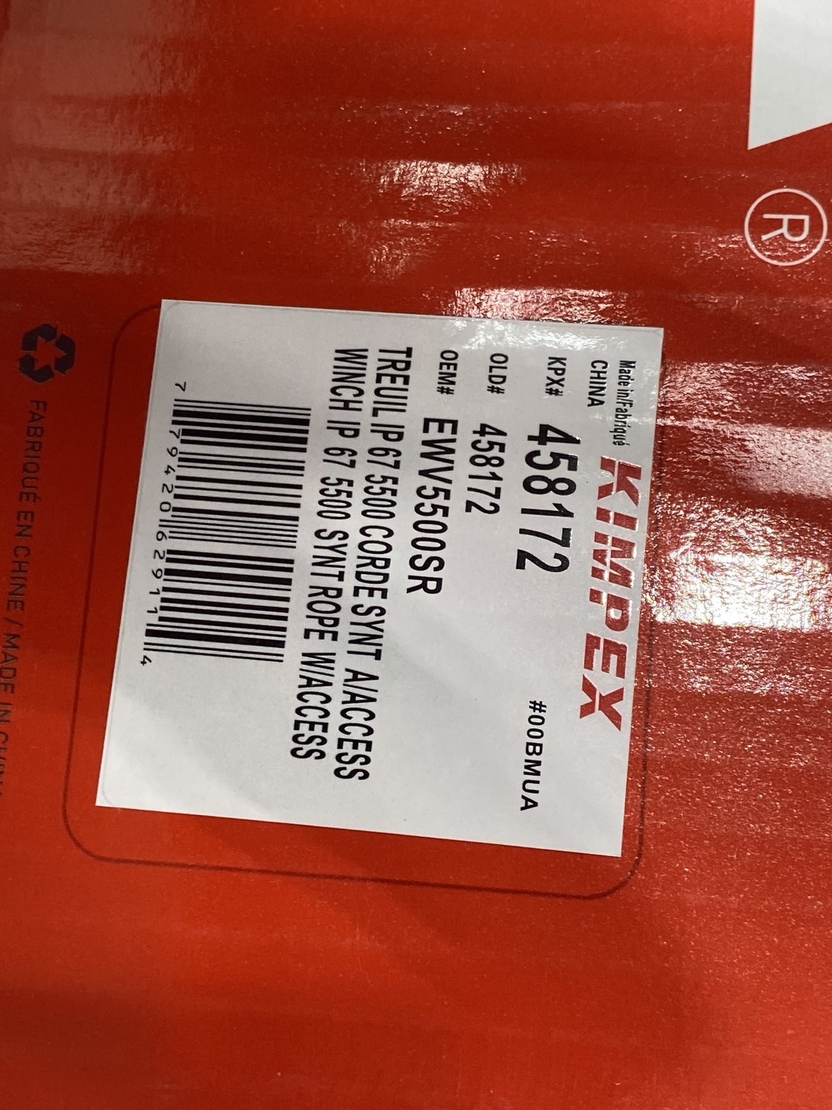Kimpex 5500 lbs Electric Winch Kit IP67 Waterproof Synthetic Rope 458172