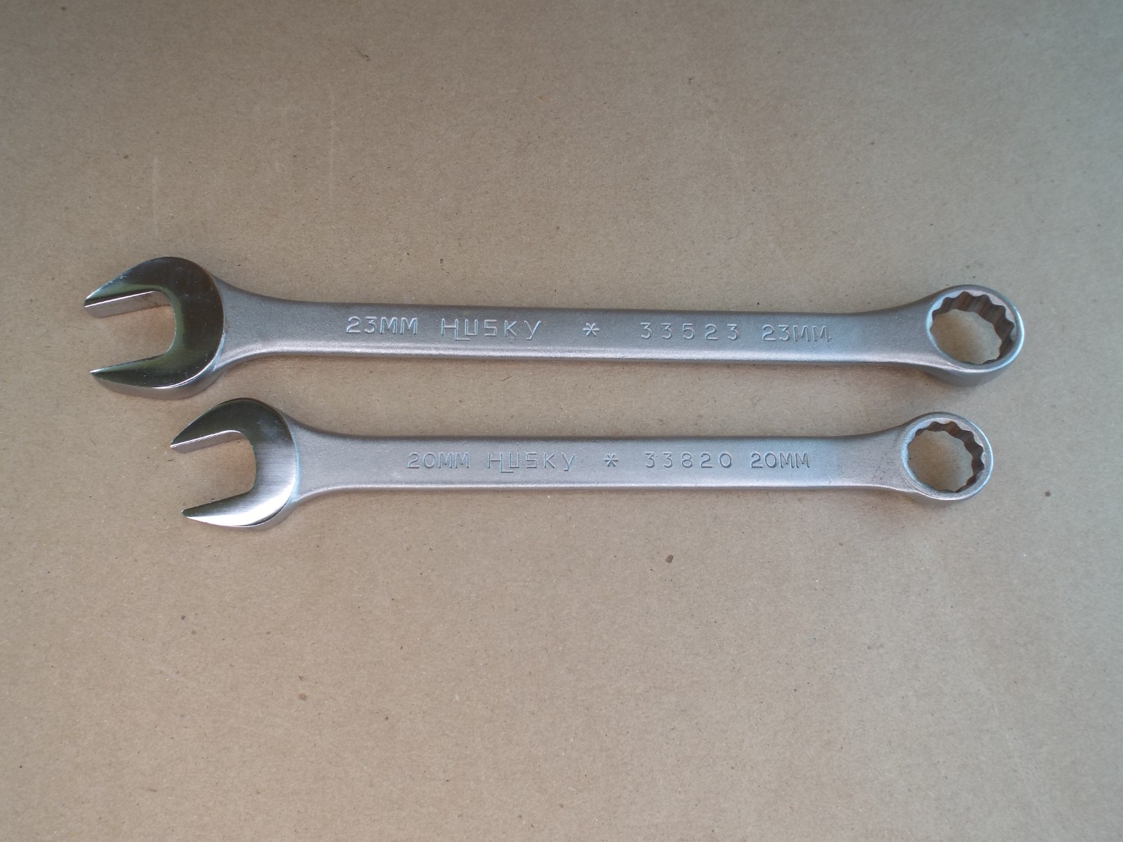 VTG Husky USA 20mm & 23mm Combination Wrench 12 Pt #33820 & #33523 GC ! (Read)