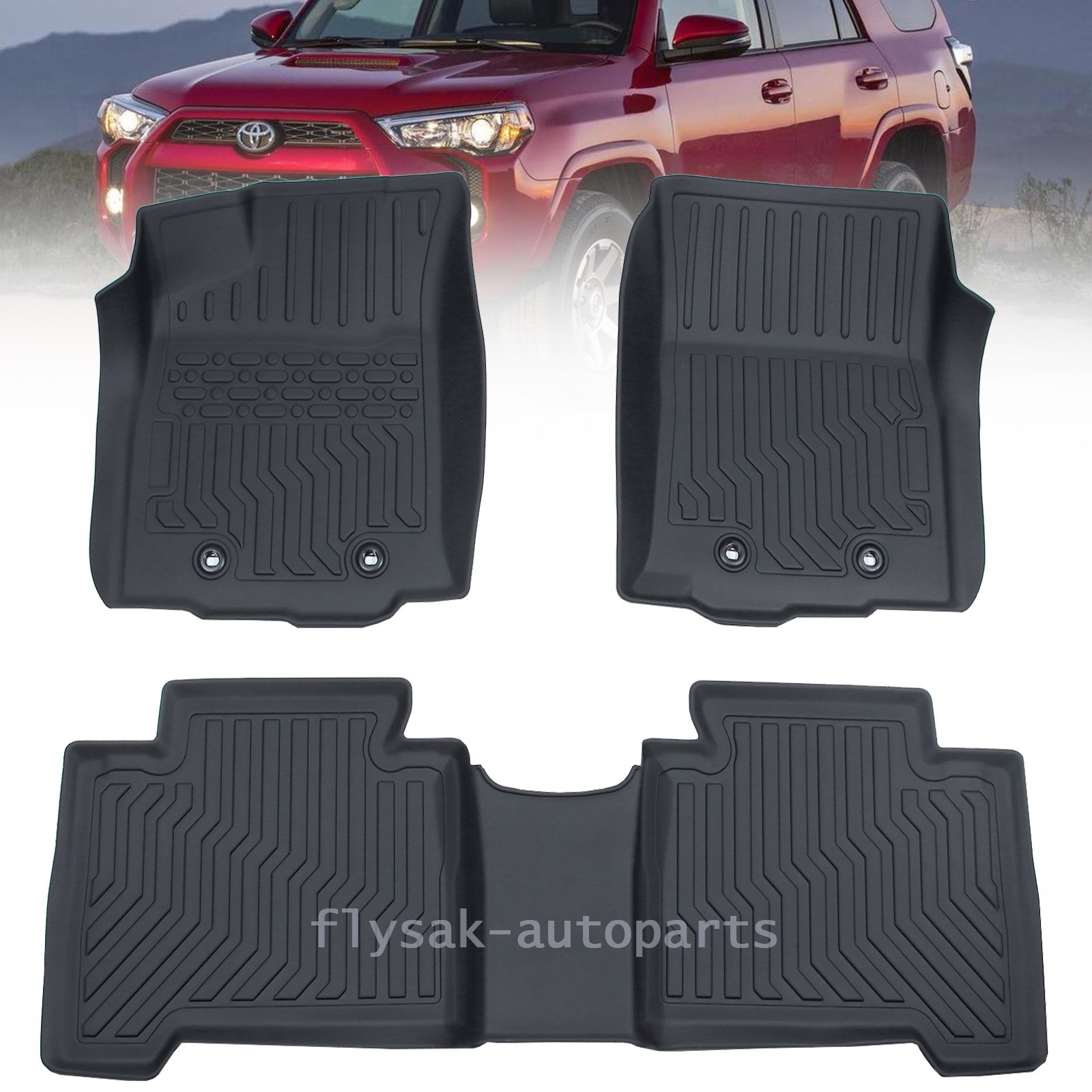 OEM Floor Mats for Cars Fit 2013-2024 Toyota 4Runner All Weather TPE Carpets