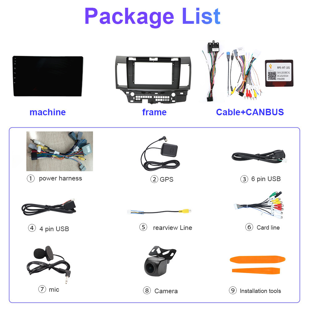 8Core 4+64G Apple Carplay Android Auto Stereo For 2008-2017 Mitsubishi Lancer