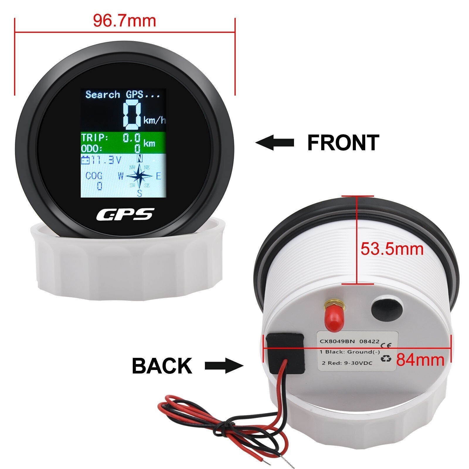 85MM LCD Digital GPS Speedometer Odometer Gauge for Marine Boat ATV Car Truck US