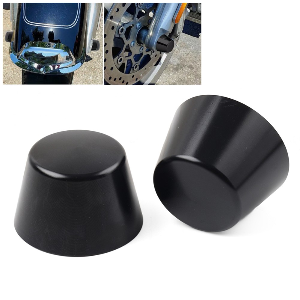 Front Axle Cap Nut Cover Fit Harley Touring Electra Glide Road King Softail Blk