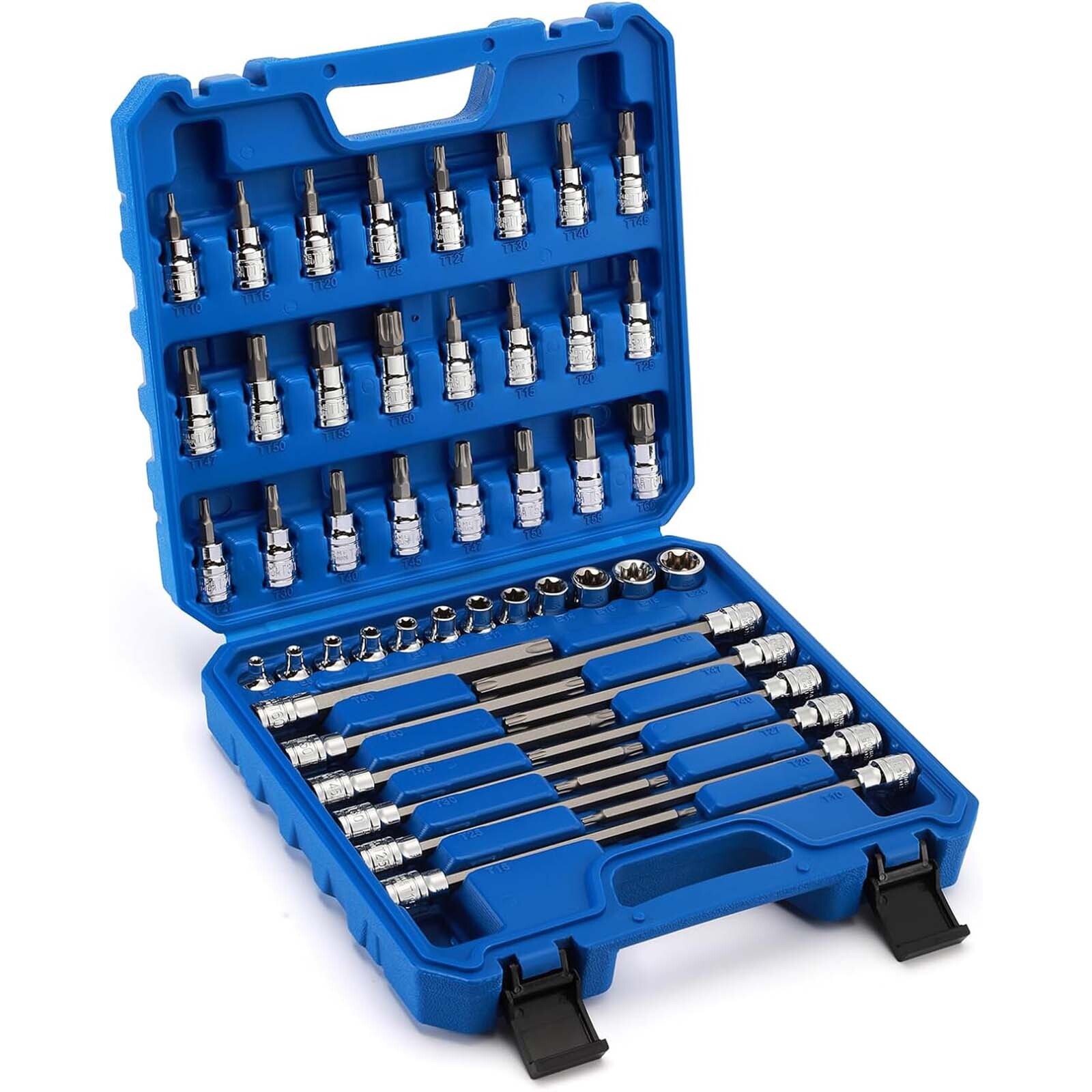 8PCS 3/8″Dr.Master Torx Bit Socket Set CR-V 5.9″ Length Star Bit E4 -E20 T10-T60