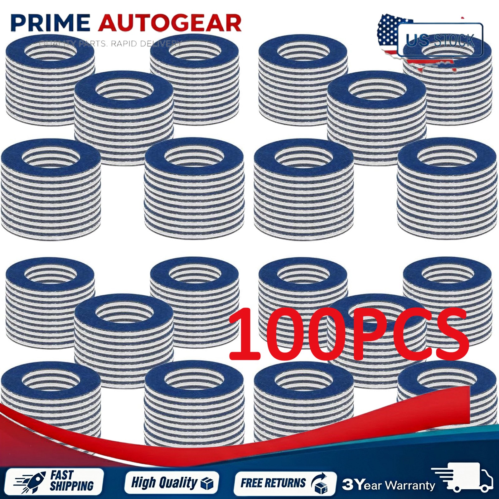 Set of 100 90430-12031 For Toyota Lexus SCION Oil Drain Plug Washer Gasket