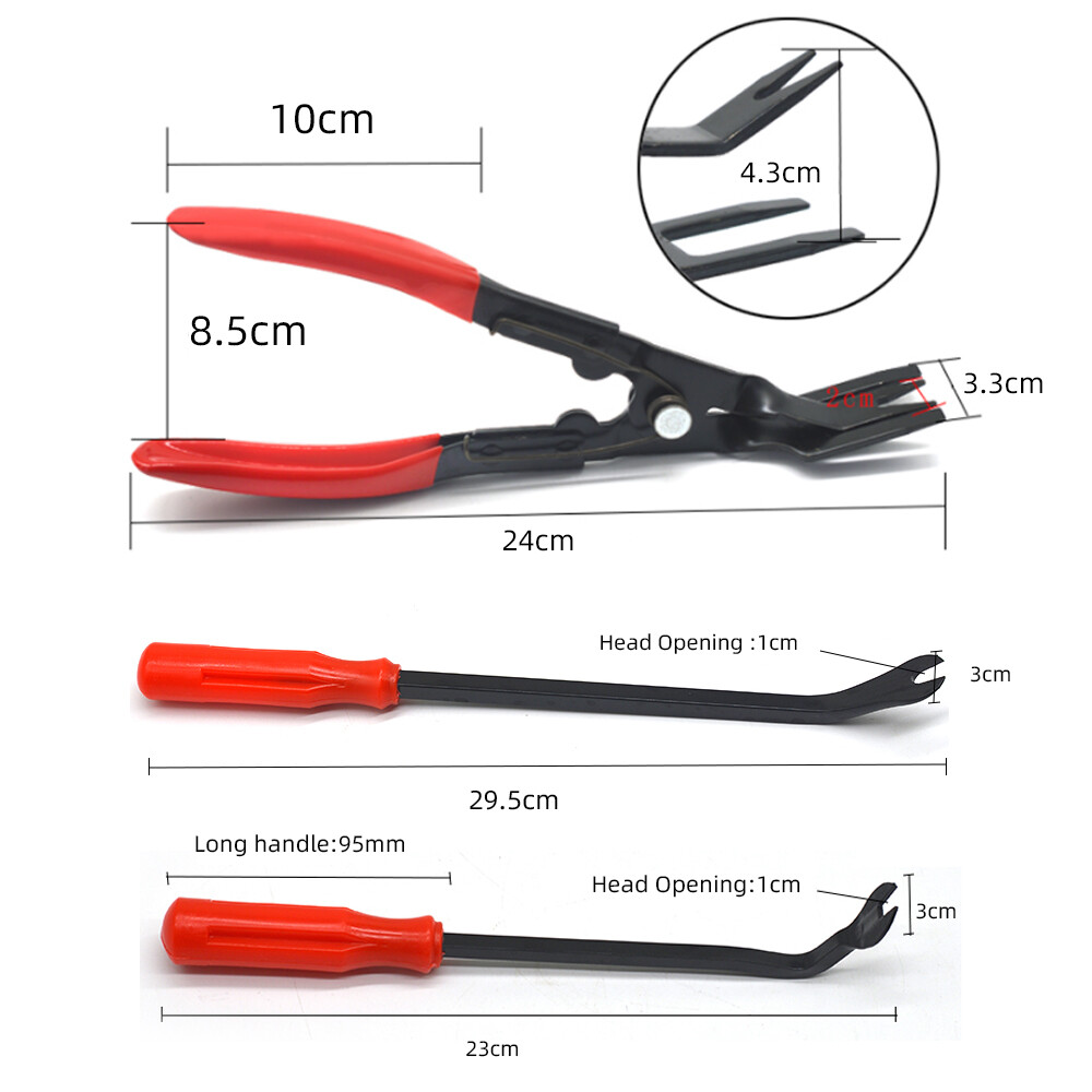 8Pcs Car Trim Clip Upholstery Removal Tool Door Panel Fastener Pin Pliers Puller
