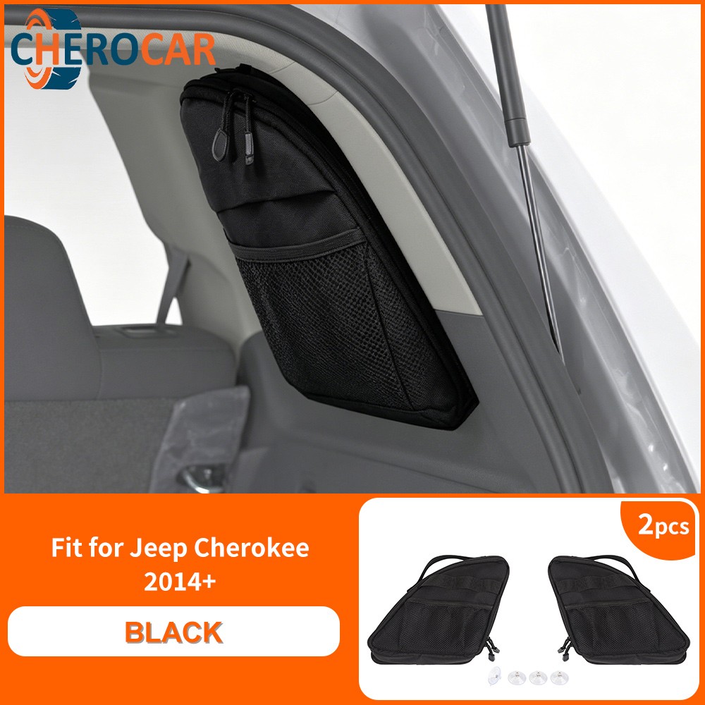 Rear Cargo Trunk Window Storage Bags Organizer For Jeep Cherokee 14+ Accessories