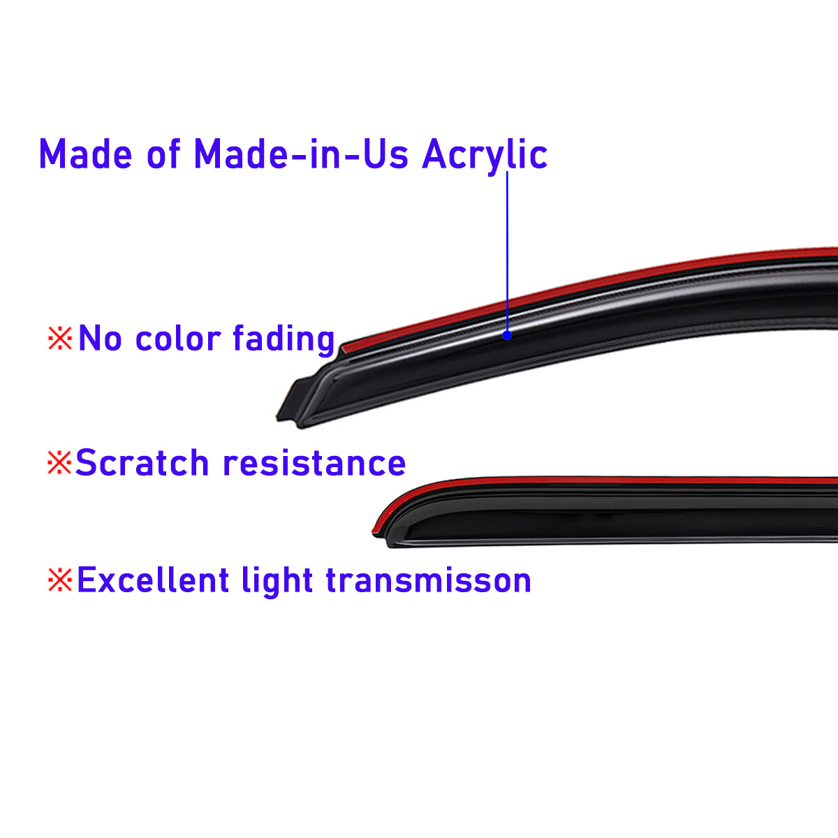 In Channel Smoke Window Visor Rain Guard for Lincoln Navigator Ford Expedition