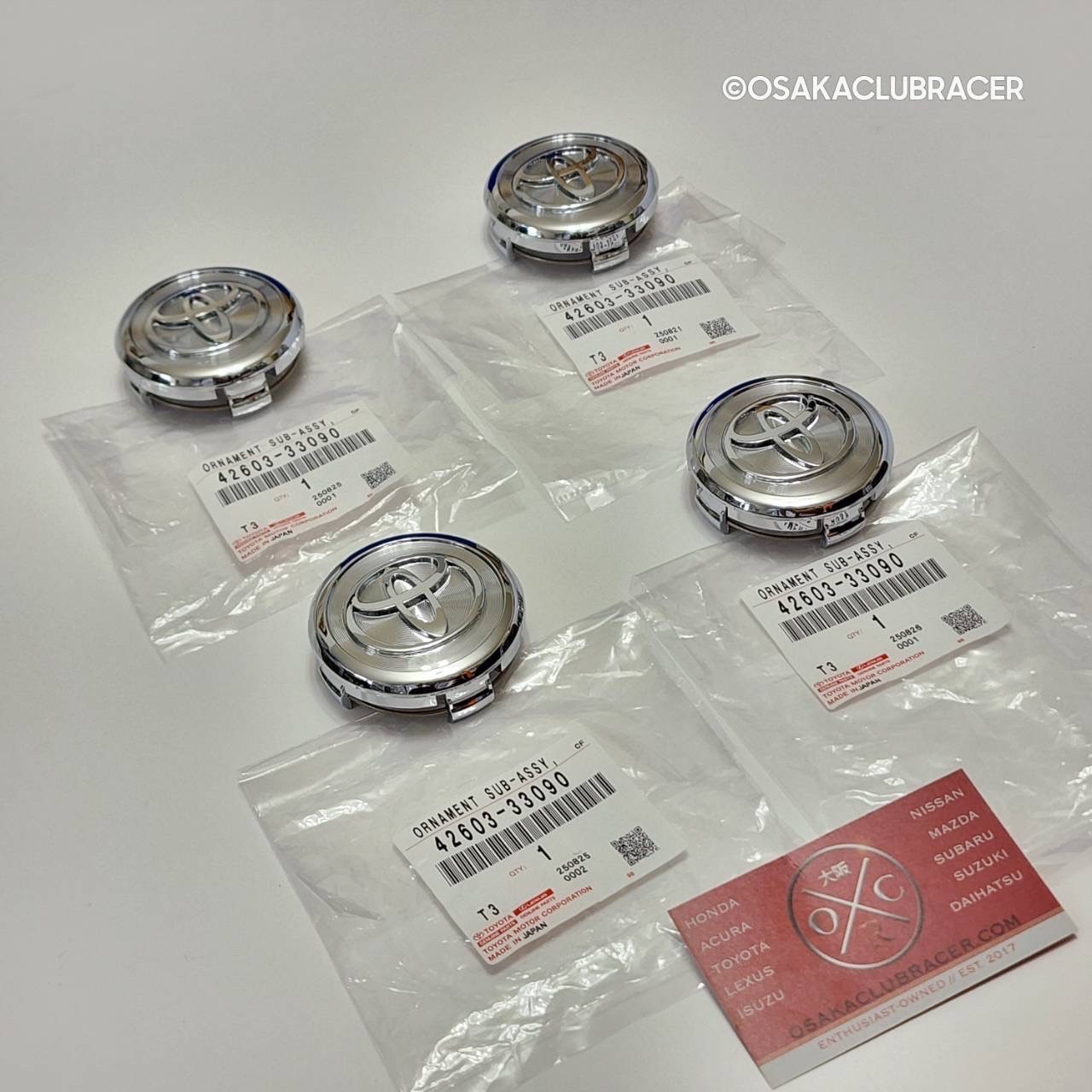 Genuine OEM Toyota Altezza Chrome Wheel Center Cap Set JDM 00-05 Lexus IS300 17”