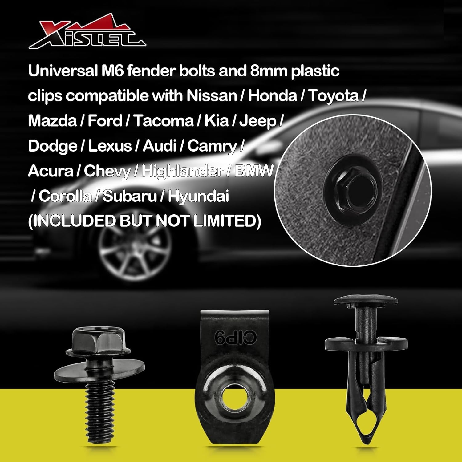 Universal 45PCS Engine Under Cover Splash Shield Fasteners – Durable Metal Clips