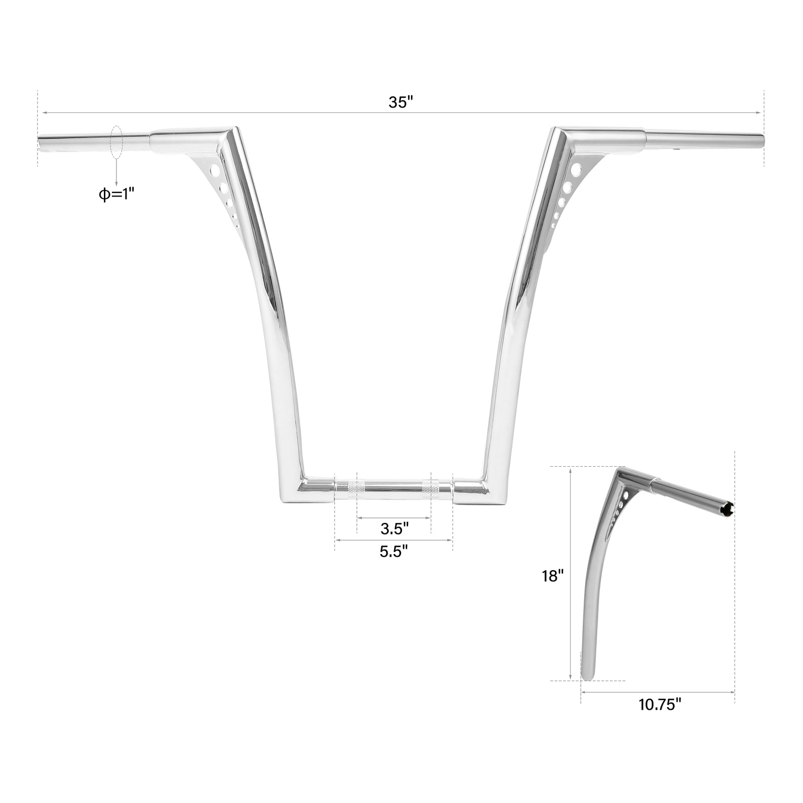 10/12/14/16/18/20″ Rise Ape Hangers Handlebar Fit For Harley Dyna Sportster