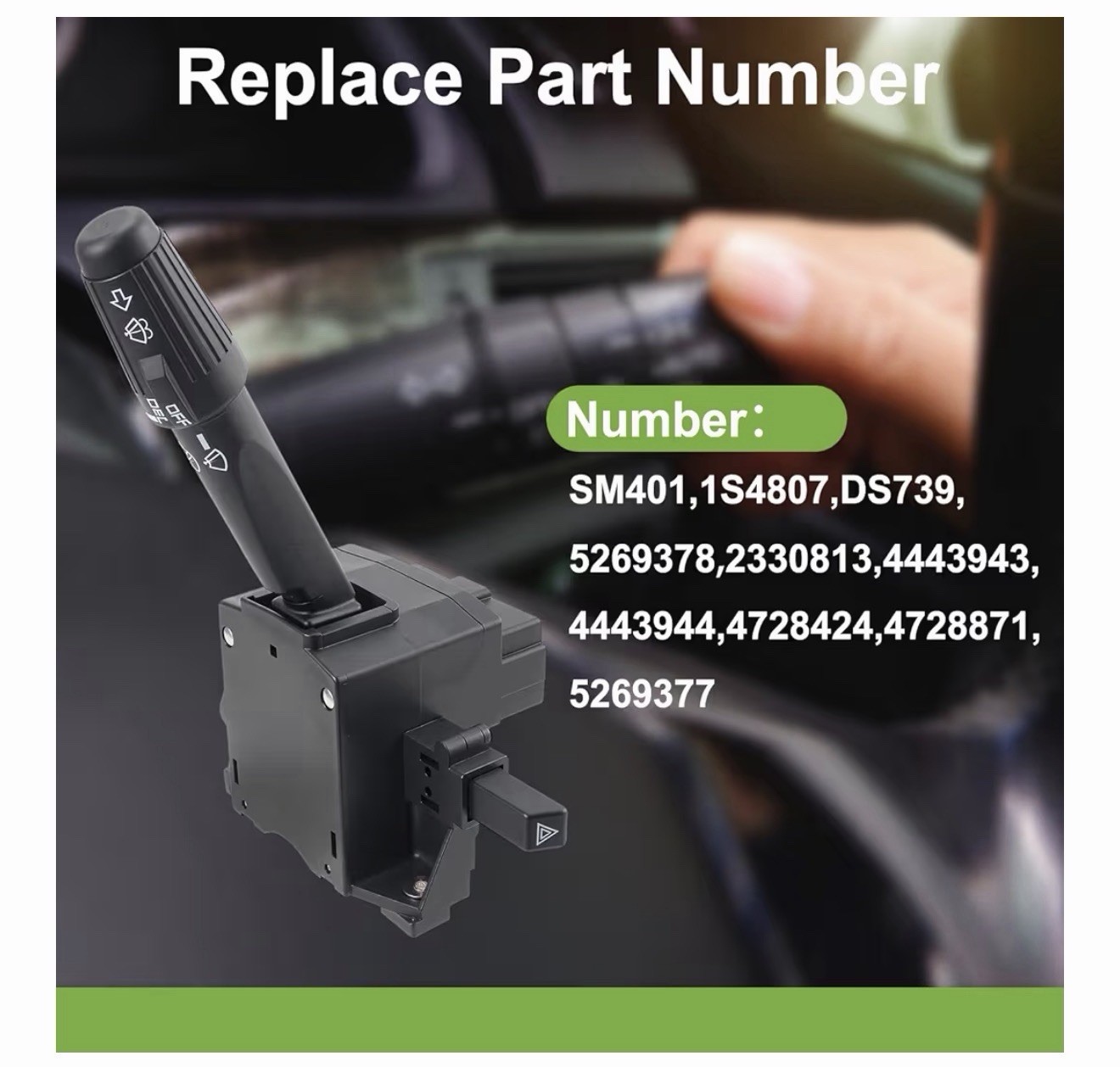 Replacement Combination Switch for Dodge Shadow 1990 to 1994 Intermittent Wiper