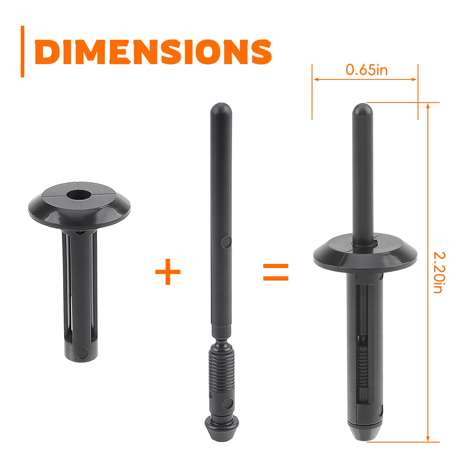 50X Nylon Blind Rivets Clip Fastener For Jeep Chrysler Dodge 6500911 14063981
