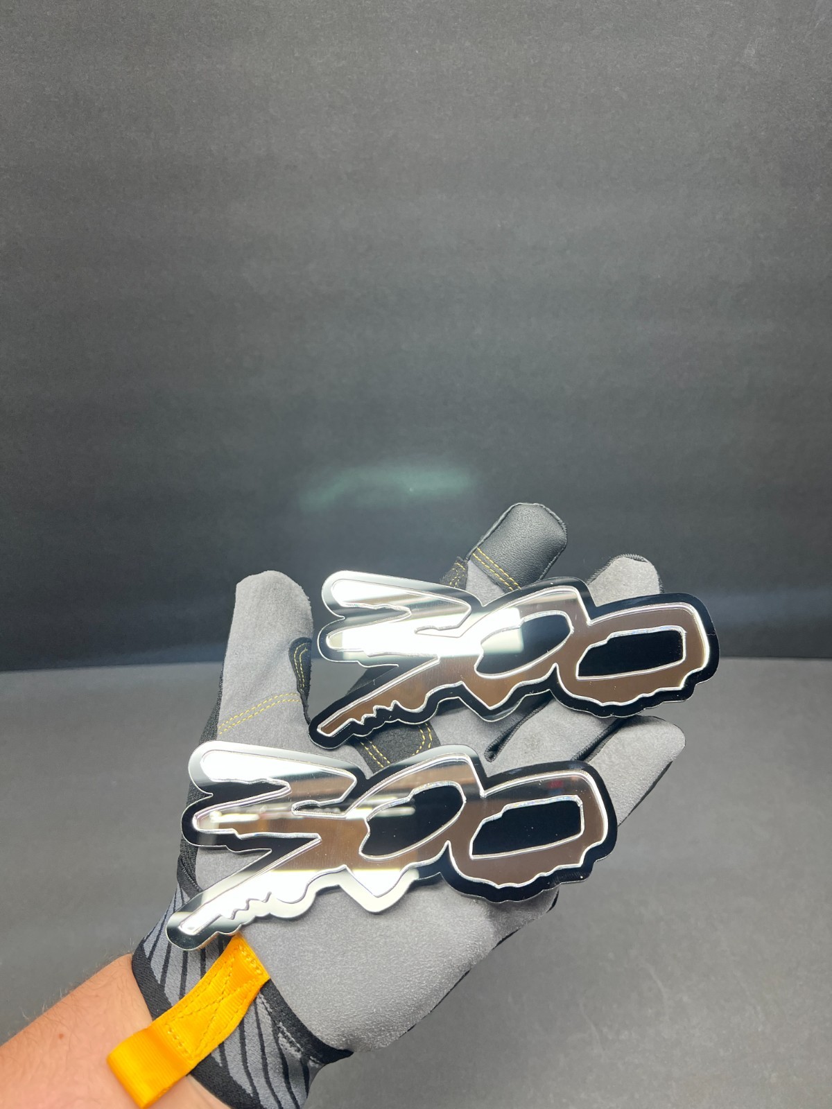2PC MIRROR SILVER 300S Car Emblem Fender Badges Custom Design Aggressive