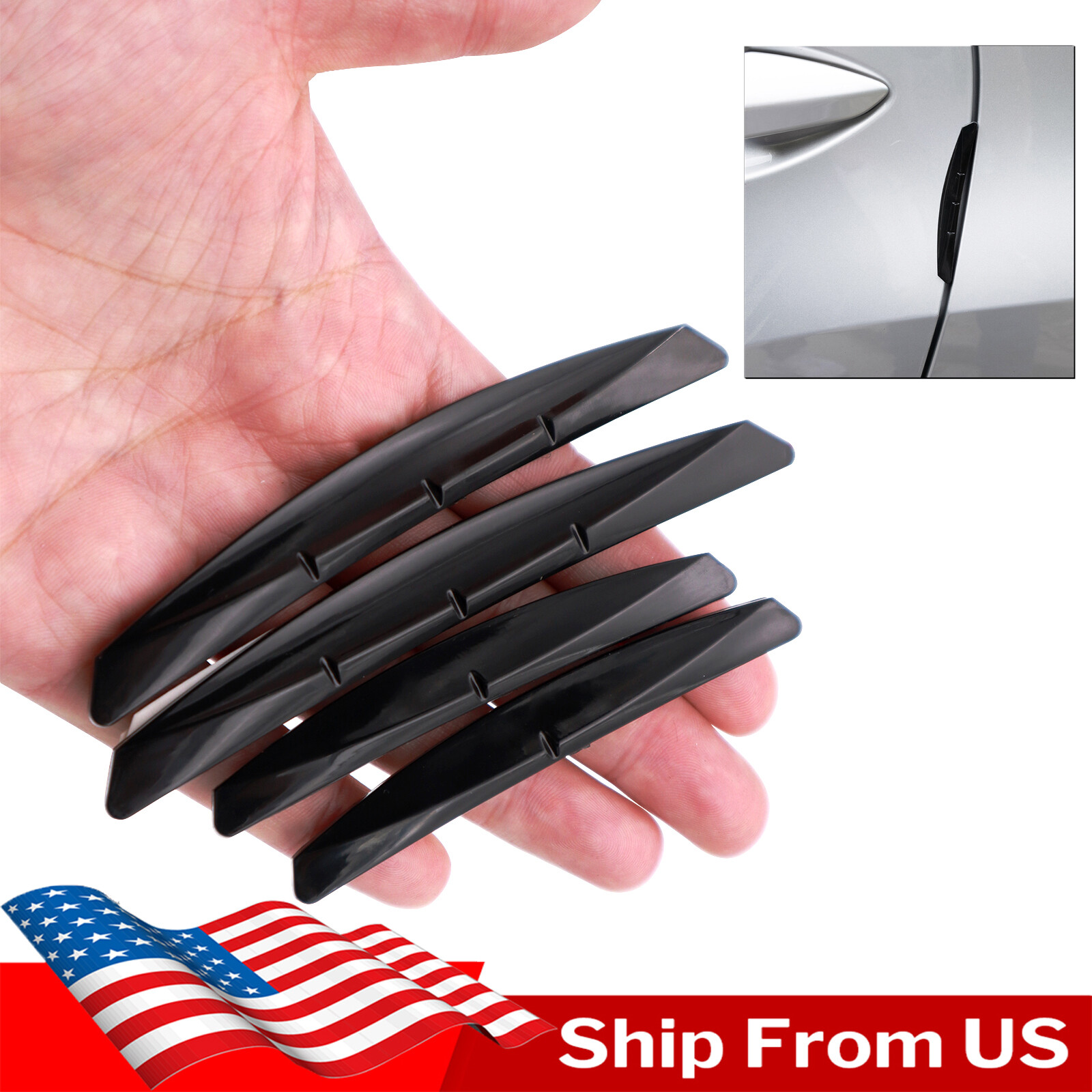 4 Car Accessories Door Edge Guard Scratch Strips Pad Anti-collision Protector US