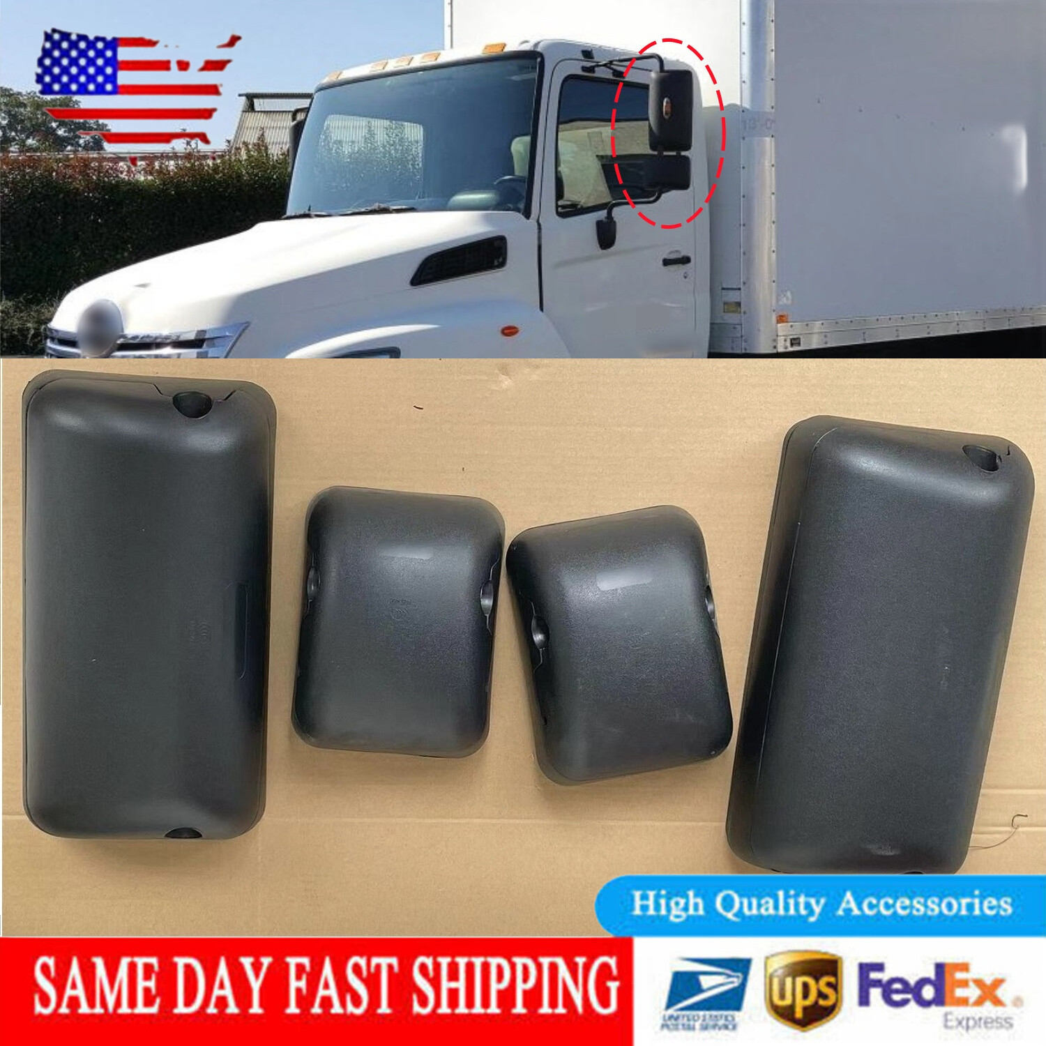 Side Door Mirror For HINO 145 165 238 258 268 338 7.7L 2008-2020 2+2