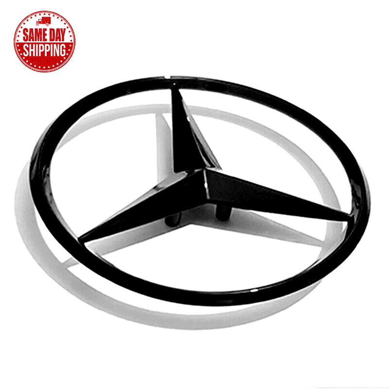 For W223 SEDAN Mercedes GLOSS BLACK Star Emblem Rear Trunk Lid Badge AMG S580