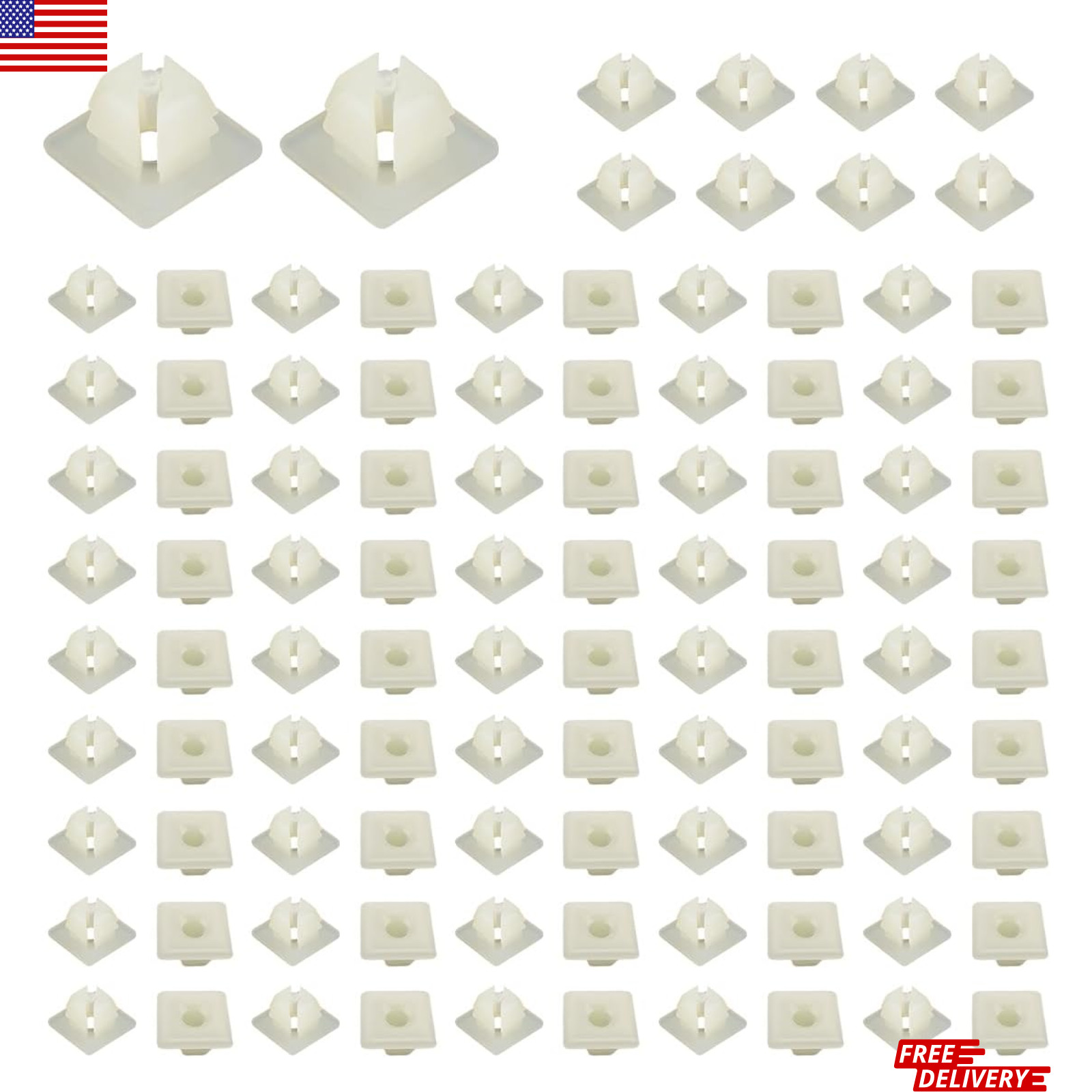 100 PCS License Plate Screw Inserts Nylon Inserts for Front 100 Nut Clip Screws