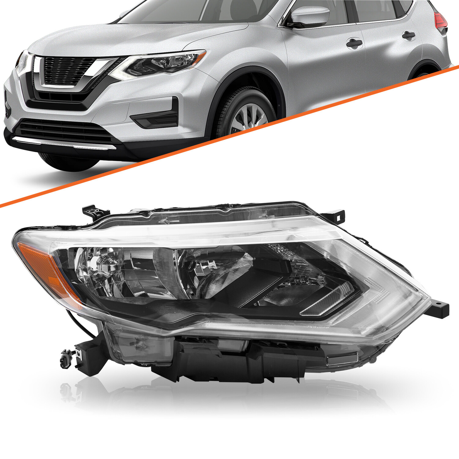 For 2017 2018 2019 Nissan Rogue 4Dr Right Passenger Side Headlight Assembly Lamp