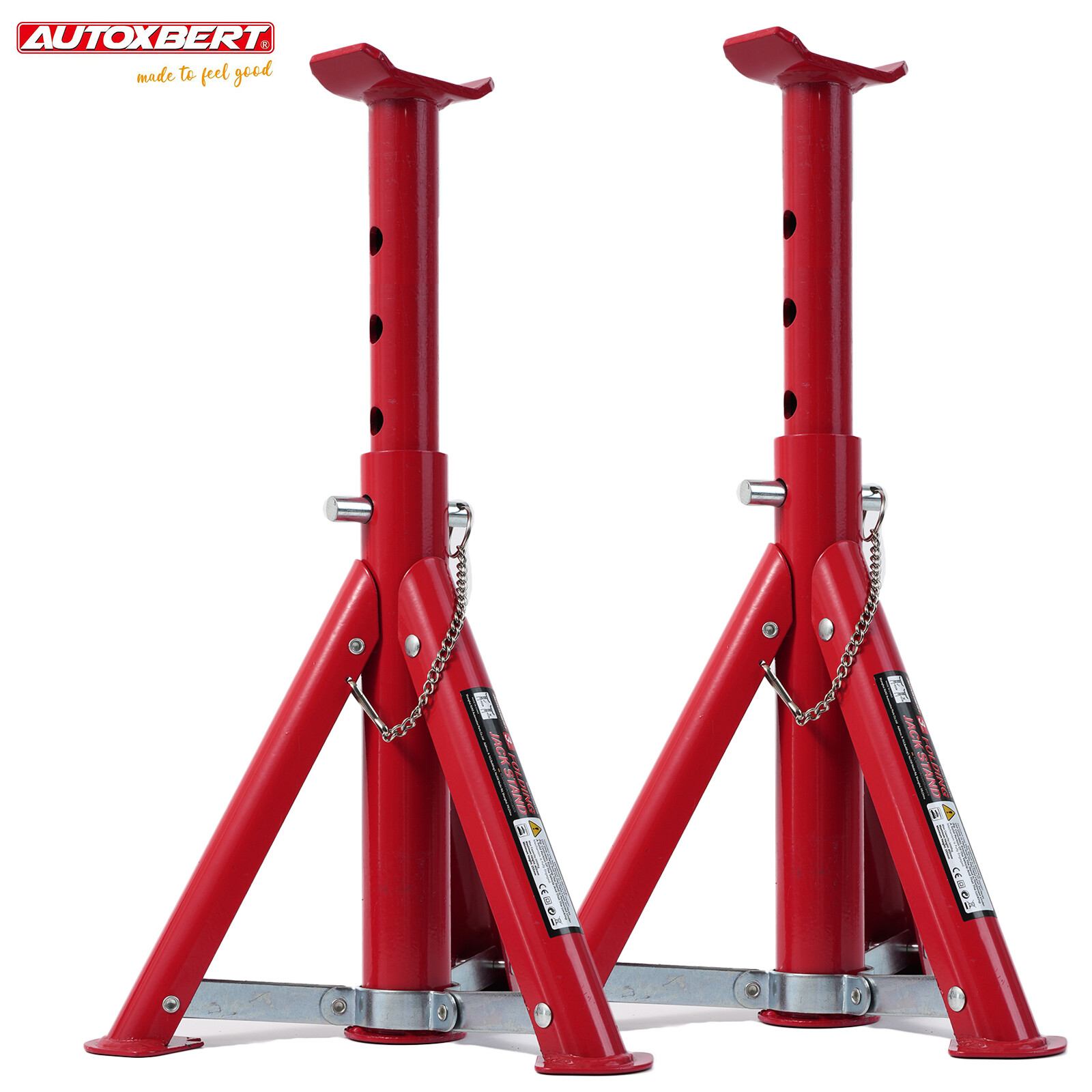 PAIR 6000lbs Folding Secure Lock Car Truck Axle Jack Stands Lifting Auto 3 Ton E