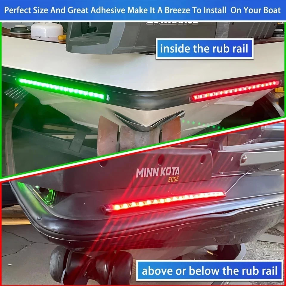 LED Boat Navigation Lights Red Green Marine Bow Lights Waterproof Strip