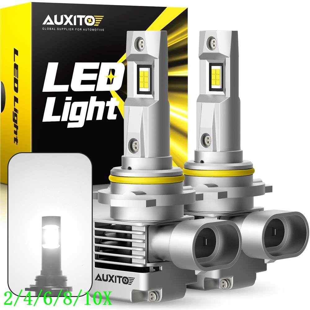 AUXITO 9005 LED Headlight Bulb Kit High Low Beam 6500K Super White 30000LM 2~10X