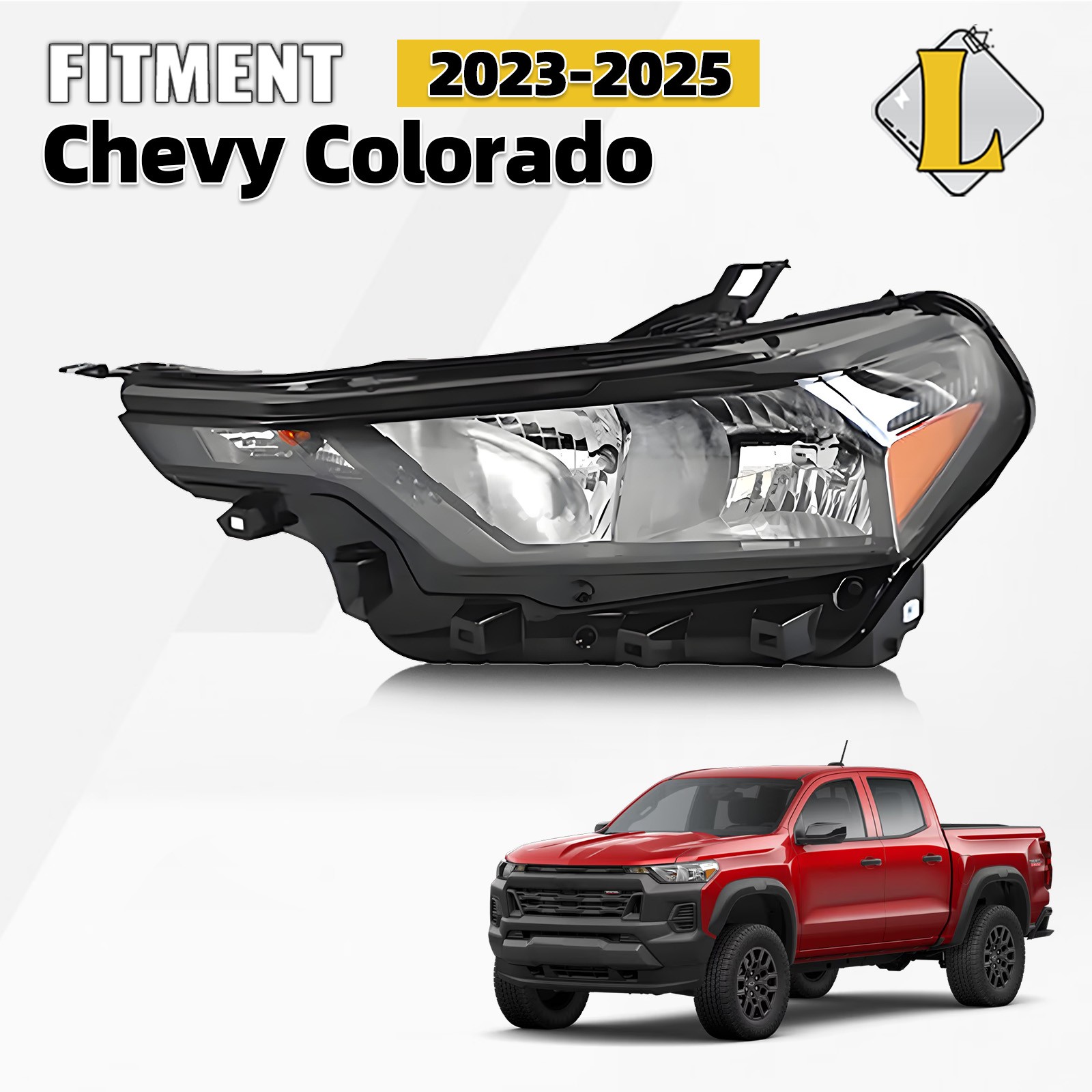 Fits 2023-2025 Chevrolet Colorado Halogen Headlight W/Bulb Driver Left Side