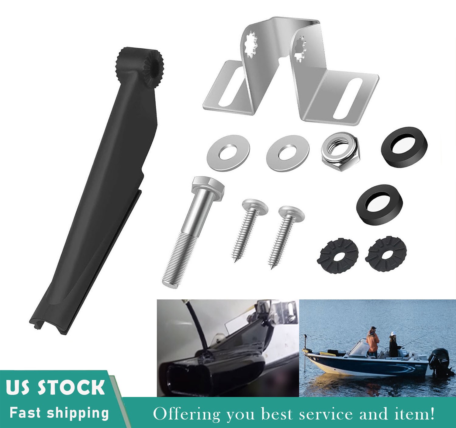 Fits Lowrance DSI Skimmer Transducer Mounting Transom Bracket Kit 000-10262-001