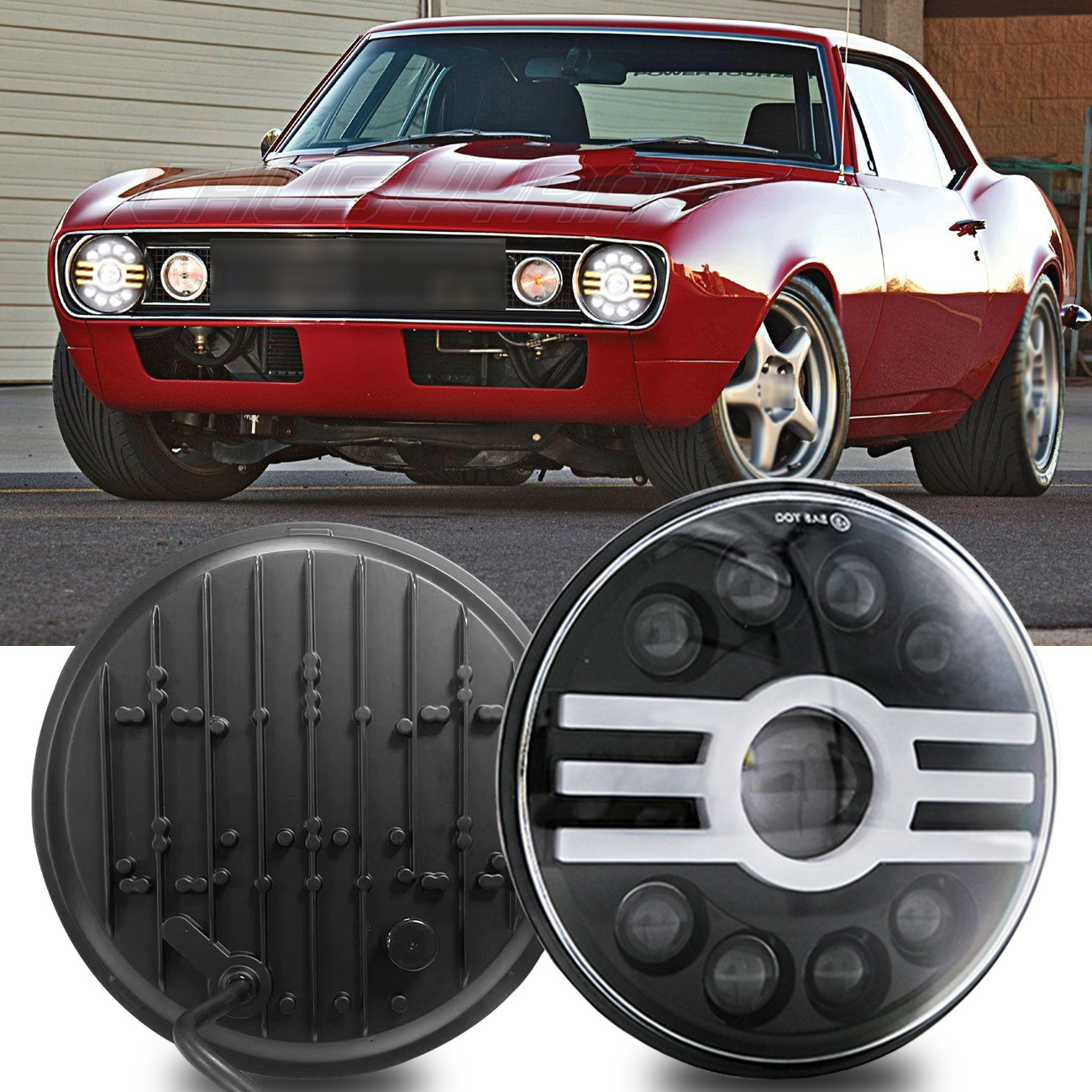 DOT 7″ Inch LED Headlight Round High Low Beam DRL for Chevy G10 G20 C10 C20 2PCS