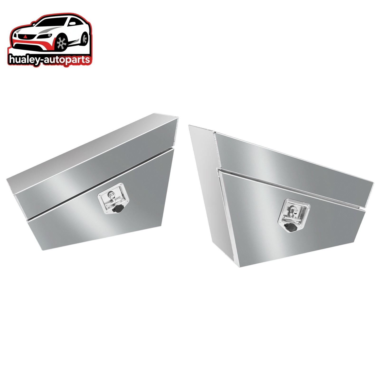 30x10x17″ Aluminum Underbody Toolbox Pair Silver Heavy Duty Truck RV Storage