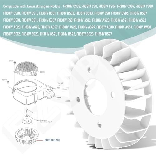 Engine Cooling Fan 3-Pin Plastic Replacement For FH381V FH430V FH451V FH500V