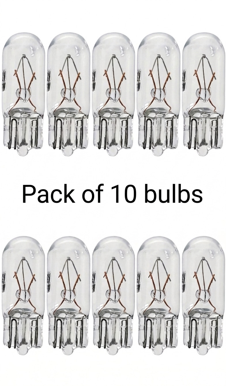 W5W (168 194) T10 wedge base Incandescent Bulbs, 1/4 Wedge Base 12V 5W