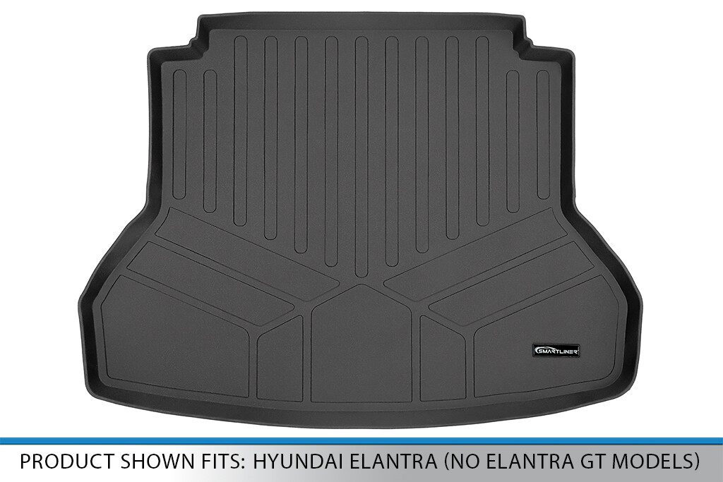 SMARTLINER Custom Fit Cargo Liner Trunk Mat Black For 2017-2020 Hyundai Elantra