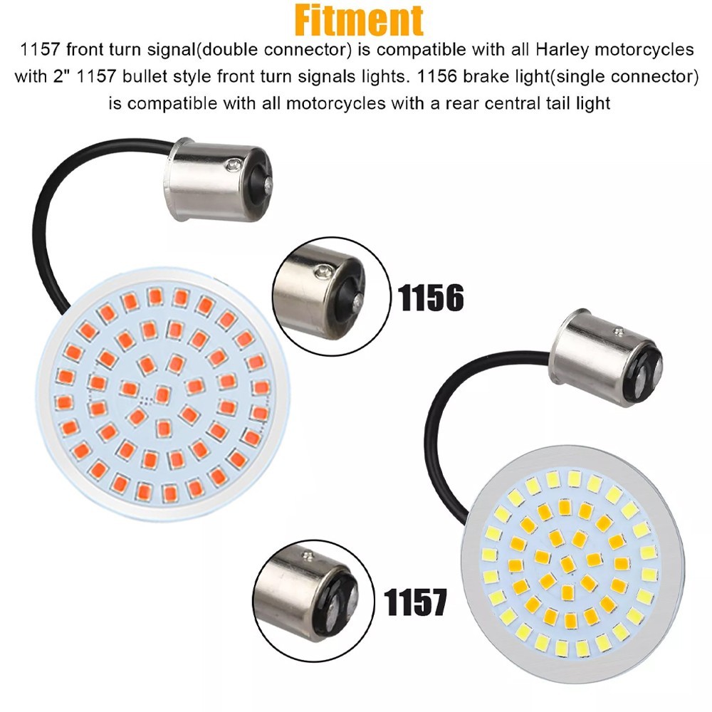 1157 LED Turn Signal Lights Smoke Lens For Harley Touring Sportster Softail Dyna