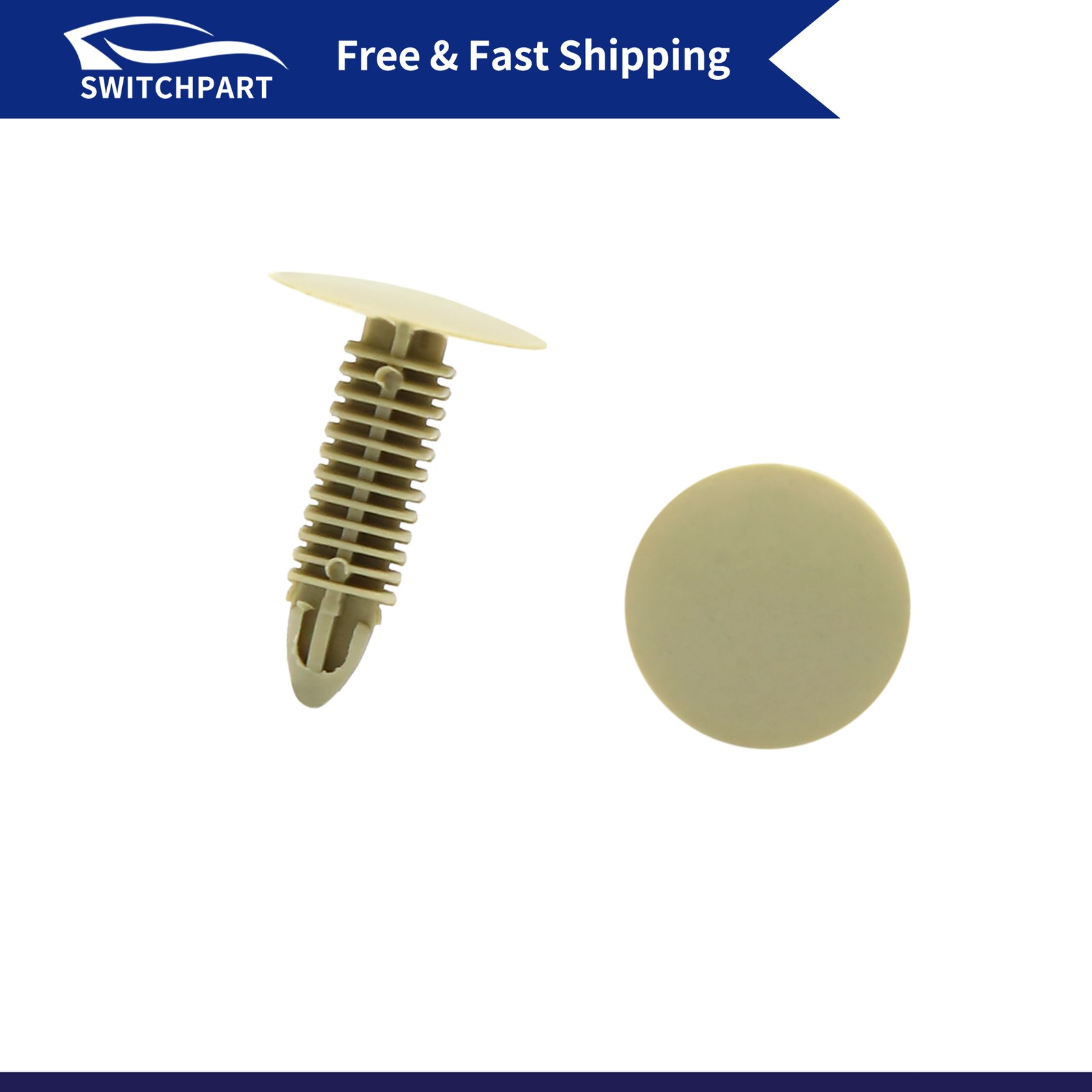 20Pcs Beige Car Bumper Fender Plastic Rivets Fasteners Clips 7mm x 6mm Hole new