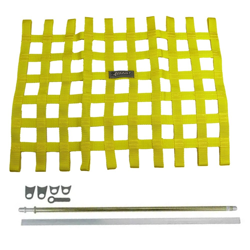 Assault Racing Yellow Ribbon Racing Window Net & Spring Loaded Mounting Kit
