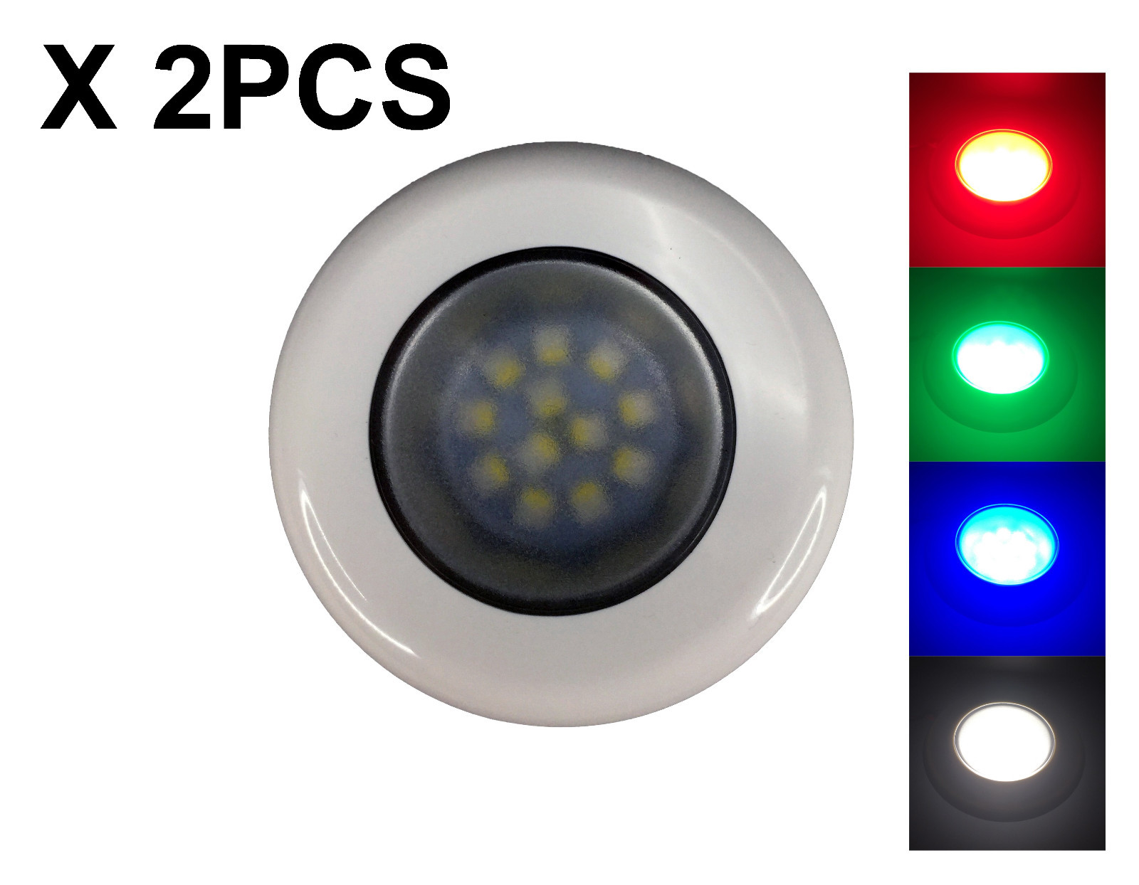 Pactrade Marine 2PCS RV Boat Pontoon Red Green Blue White LED Courtesy Light