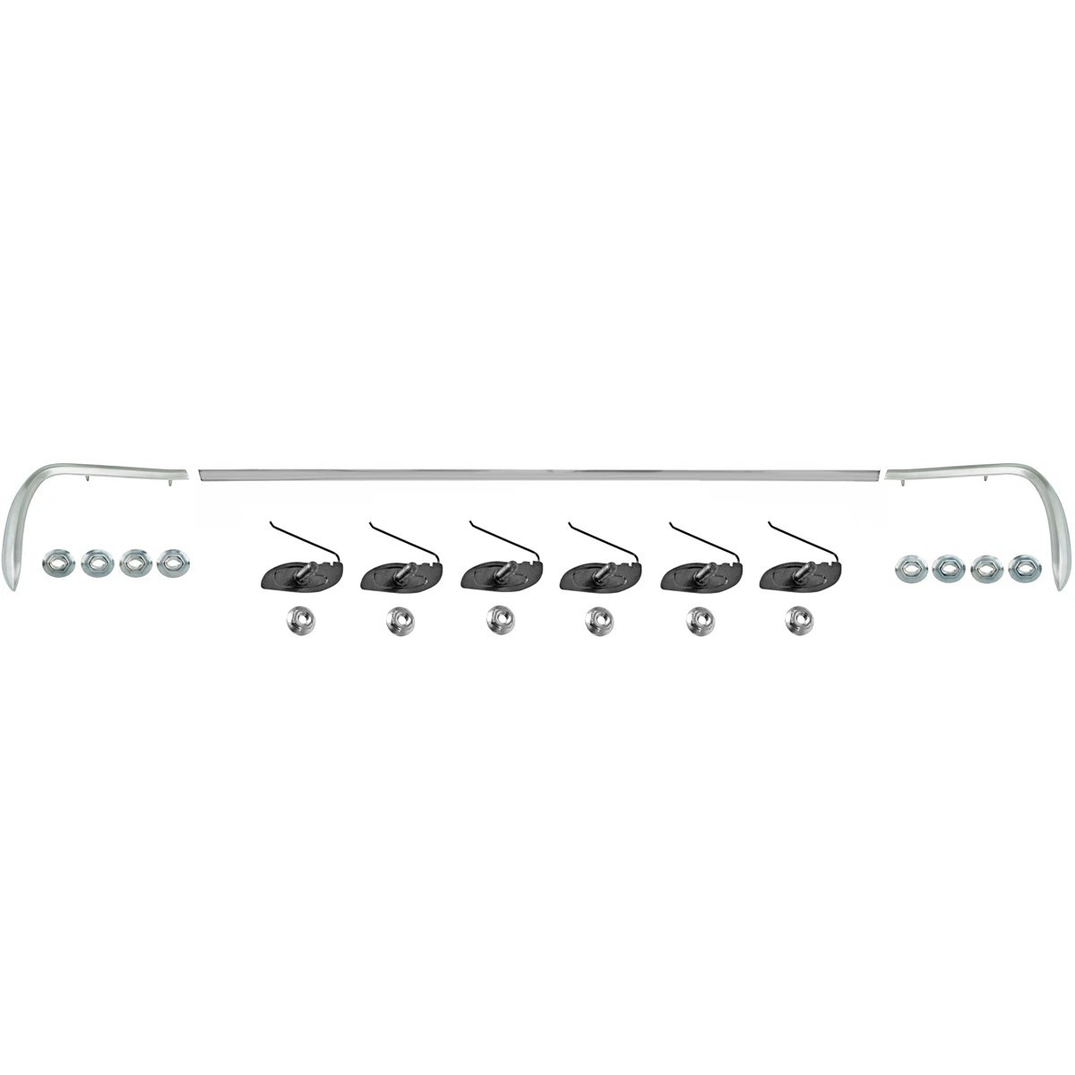 1966 GTO Trunk Deck Lid Molding Kit (Chrome) Quarter Corner Right+Left+Center