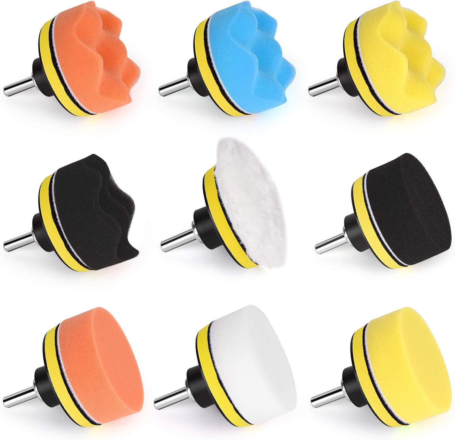 3″ Car Buffing Pads Polishing Sponge Set Waxing Foam Polisher Kit 22pc for Drill