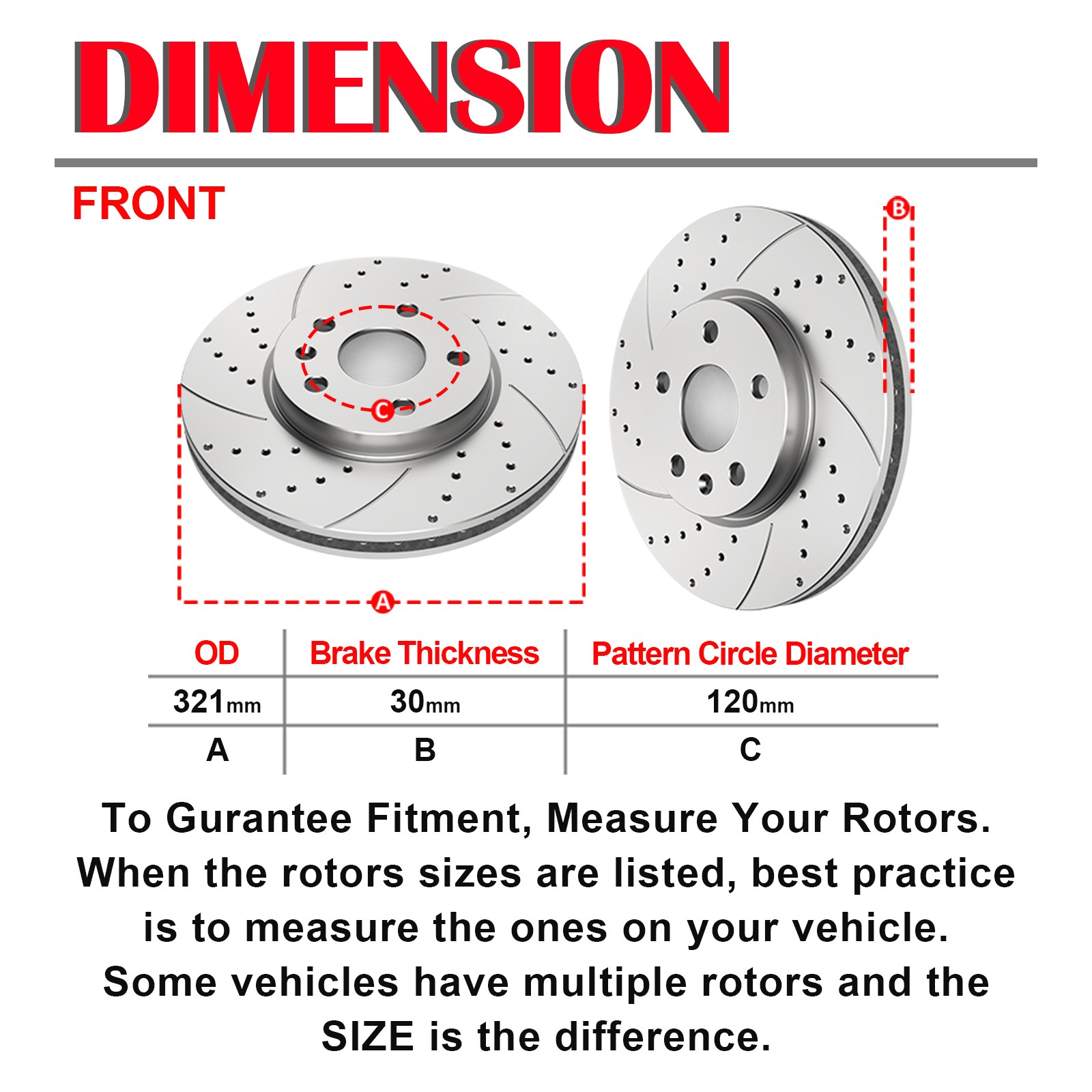 Front & Rear Drilled Discs Rotors & Brake pads for Chevrolet Equinox GMC Terrain