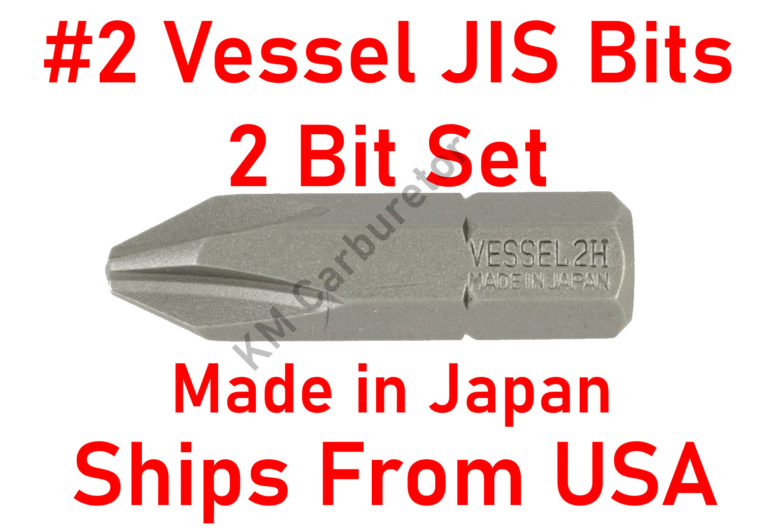 2 pcs Genuine Vessel JIS #2 Screwdriver Bit for Japanese Motorcycle Screws NEW
