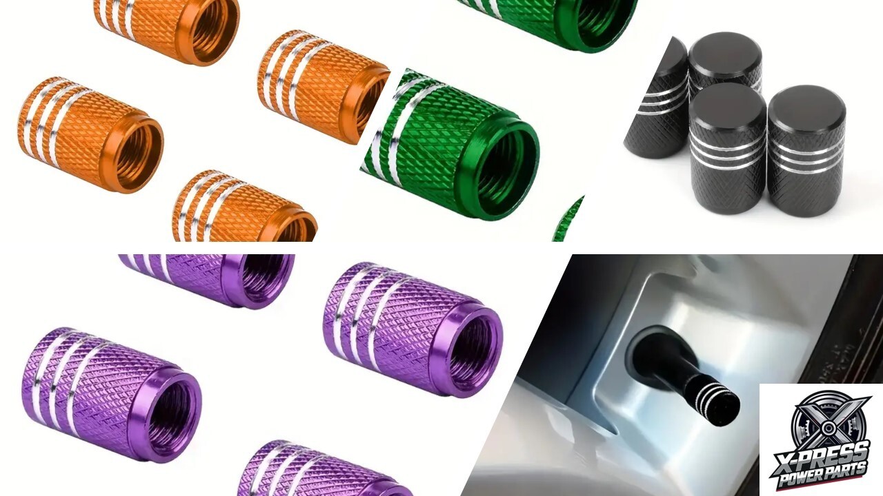 Tire Valve Stem Caps, All Color, 5 Pack, Anodized Aluminum Tire Valve Cap Set