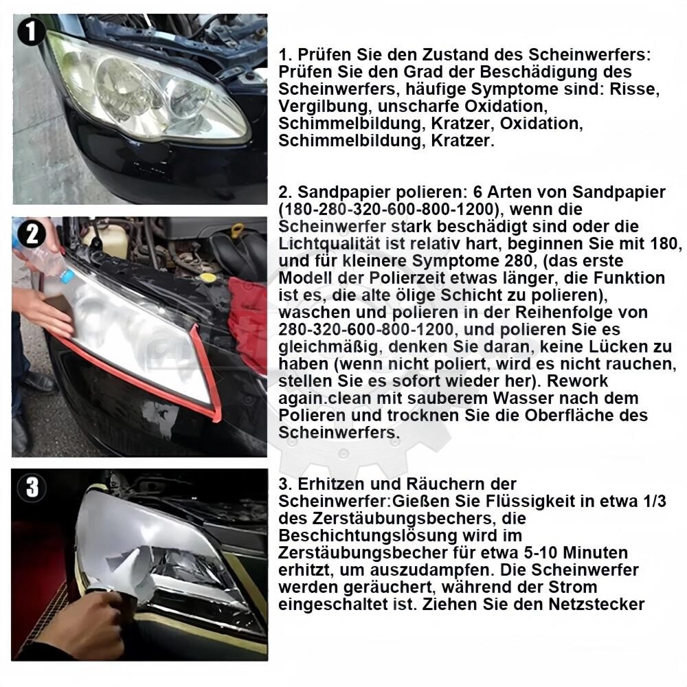 Headlight Restoration Repair Liquid Polymer Chemical Polishing Car Set 1100ML