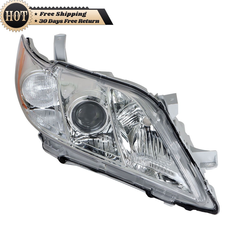 Silscvtt Left+Right Side Headlights For Toyota Camry 2007 08 2009 Chrome Housing