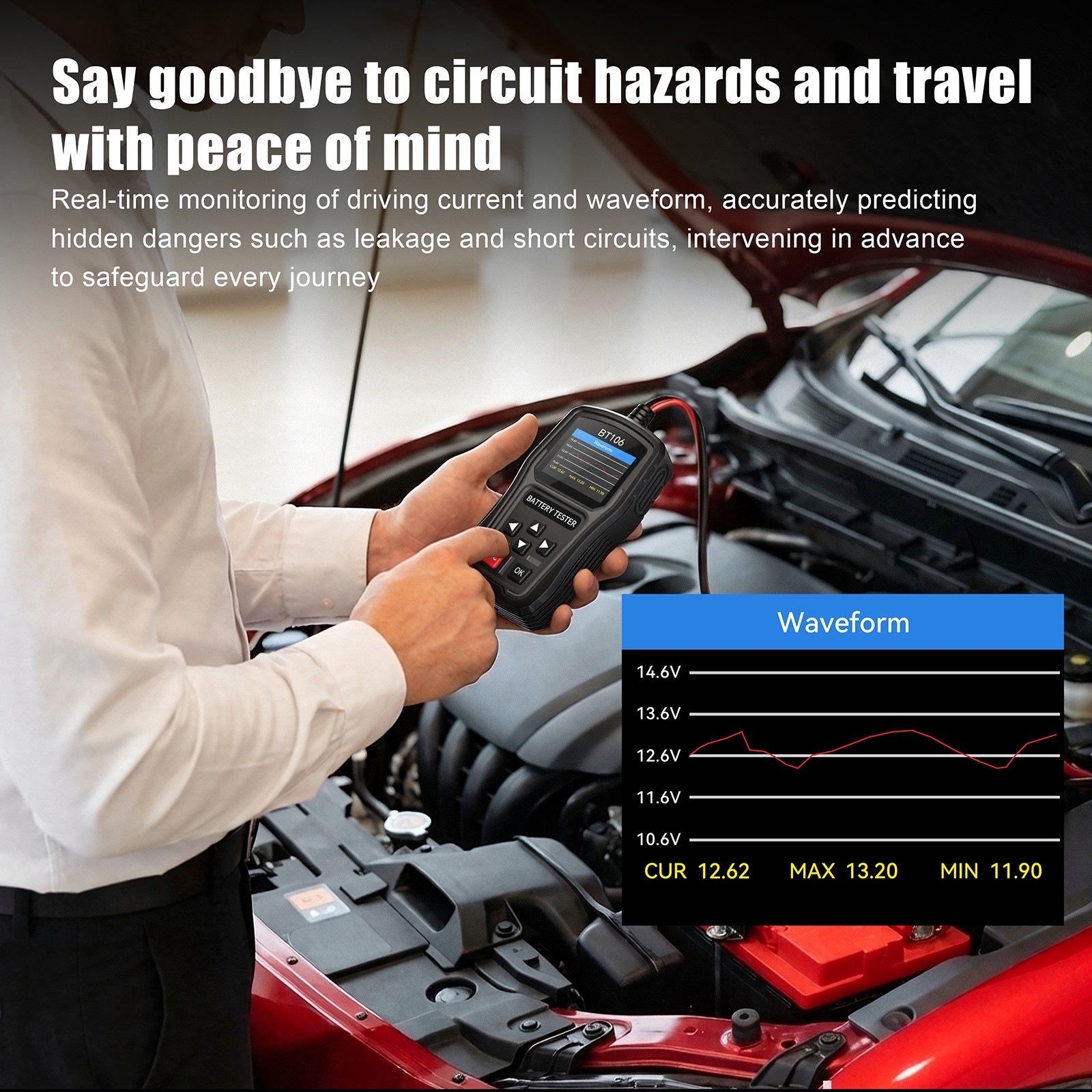 TopDiag 12V24V Car Battery Tester Truck Startup Charging Load Tester AGM GEL EFB