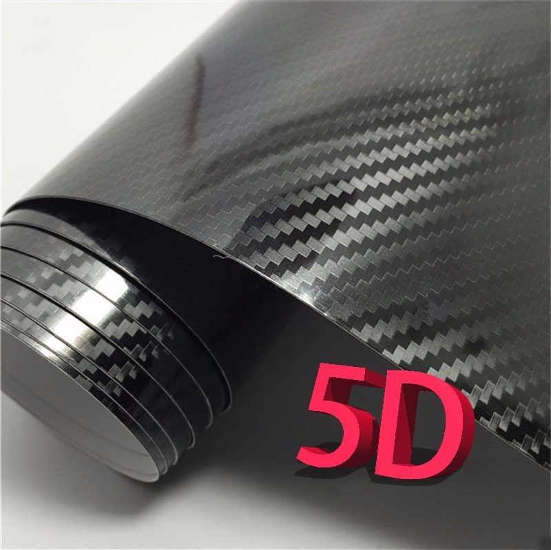 RACING STRIPES 9″x60″ 5D CARBON FIBER vinyl Black Fits Car Truck MUSTANG